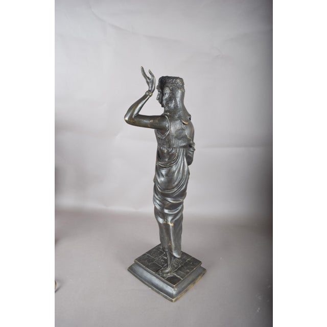 Egyptian Revival Female Figure in Patinated Metal, 1920s For Sale - Image 10 of 15