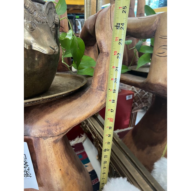 Wood 1970s Natural Wood "Okay" Posed Hand Chair Mudras for Pranayama For Sale - Image 7 of 9