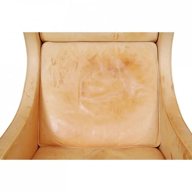 2204 Wing Chair in Natural Leather by Børge Mogensen, 2000s For Sale - Image 13 of 18