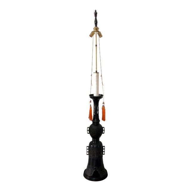 Marbro James Mont-Style Chinese Archaistic Bronze Floor Lamp For Sale