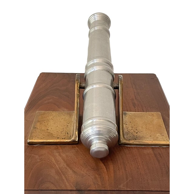 Wood Large Vintage Handcrafted Folk Art Cannon Sculpture For Sale - Image 7 of 10