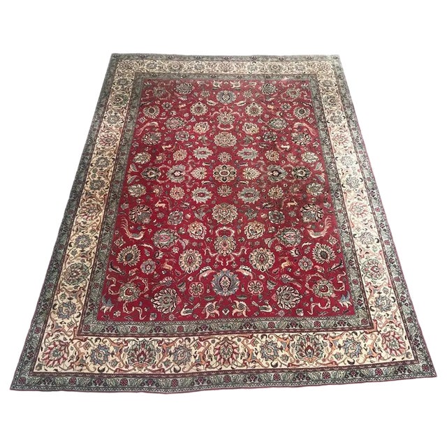 Large Vintage Tabriz Rug For Sale