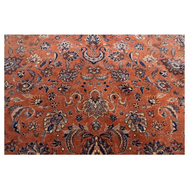 Vintage Oriental Rug with Midnight Blue Border For Sale - Image 6 of 7