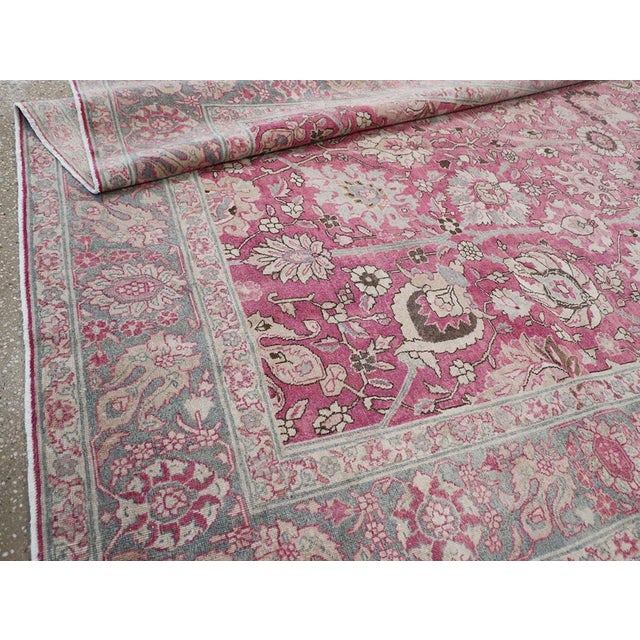 Pink Galerie Shabab Collection Early 20th Century Persian Tabriz Carpet For Sale - Image 8 of 8