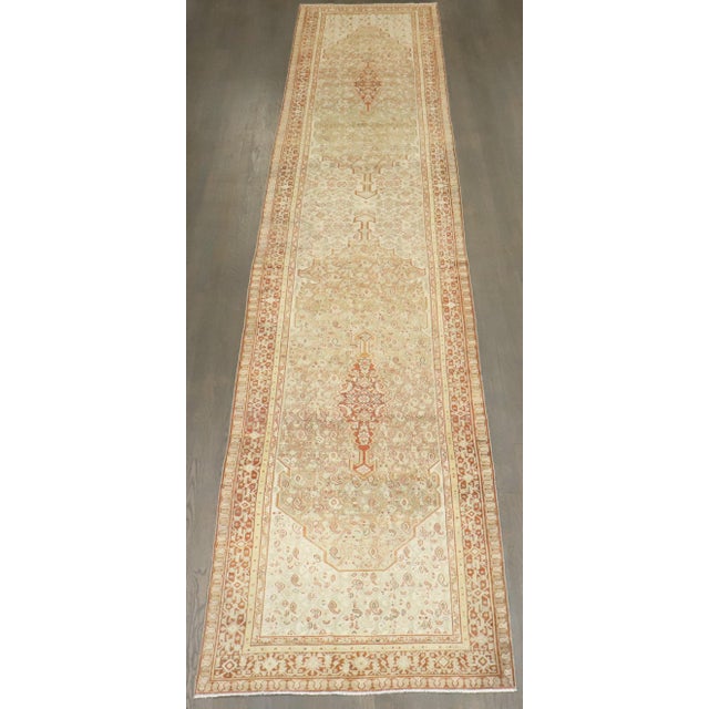 Early 20th Century Antique Persian Wide Senneh Runner - 3'5" x 17' For Sale - Image 5 of 7