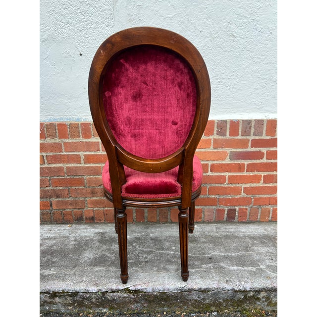 Pair of 20th Century Louis XVI Style Mahogany Upholstered Side Chairs For Sale - Image 13 of 17