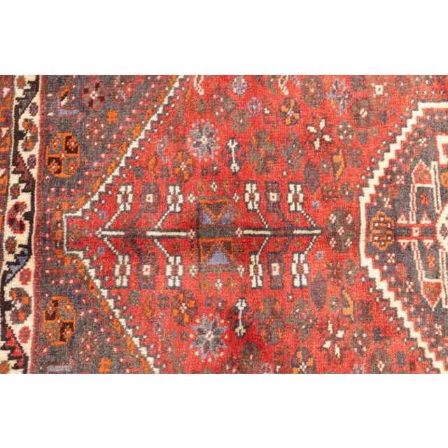 Vintage Hand-Knotted Persian Qashqai Rug 3'8" X 4'9" For Sale In Washington DC - Image 6 of 18