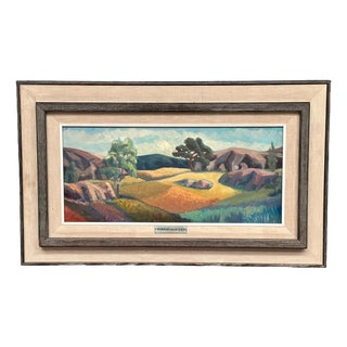 Gunnar Munther, Landscape, 1950s, Oil on Panel, Framed For Sale