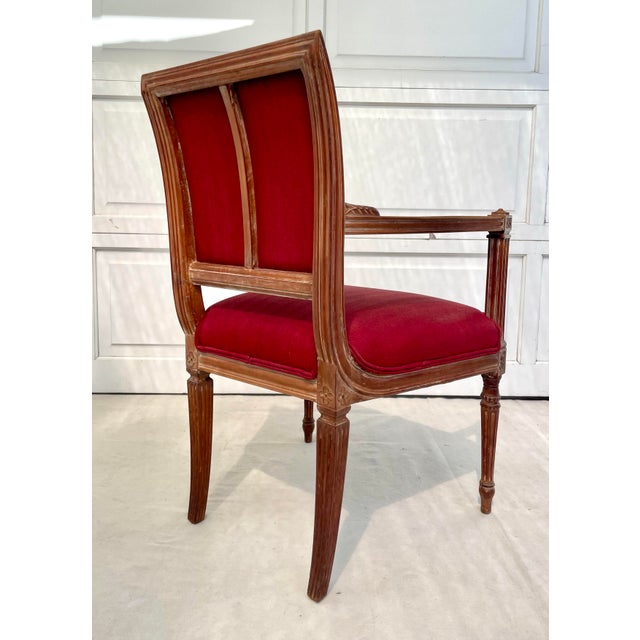 French Empire Louis XVI Carved Wood Armchair For Sale In Los Angeles - Image 6 of 11
