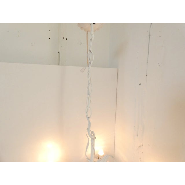 Lavender Vintage French Tole Chandelier Lavender Wisteria For Sale - Image 8 of 12