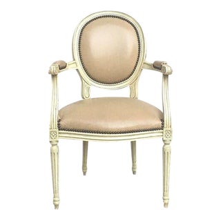 Antique Medallion Back Louis XVI Armchair For Sale