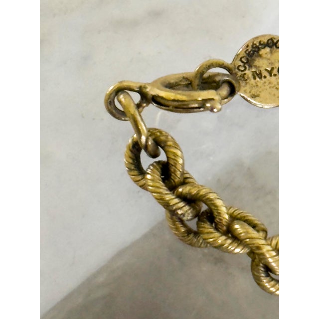 Brass Vintage Accessocraft n.y.c. Gold Tone Lorgnette Magnifier Pendant Necklace For Sale - Image 8 of 14