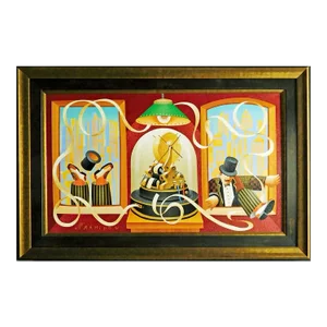 Anton Arkhipov "Boom&Bust"" Original on Canvas Hand Signed Custom Framed