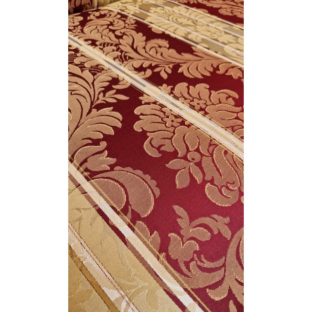 1970s Two-Seater Sofa with Floral Fabric with Decorative Brass Edges, 1980s For Sale - Image 5 of 17