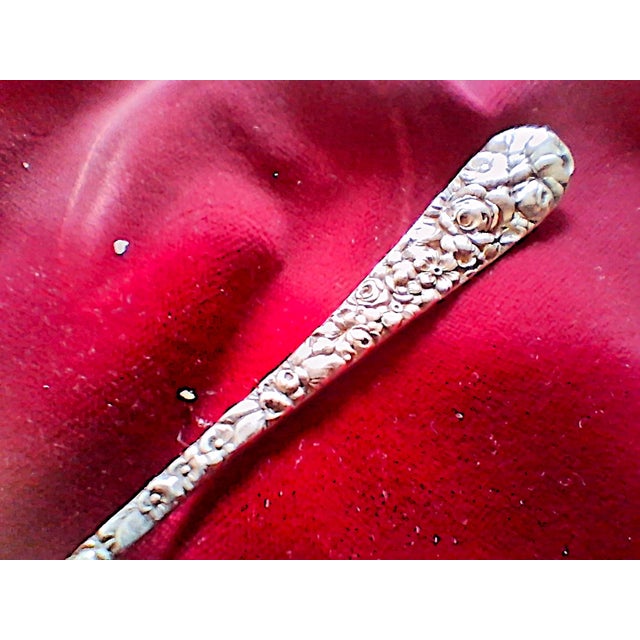 This is an antique sterling chocolate spoon by Stieff in their popular Rose pattern, introduced in 1892 and still in...