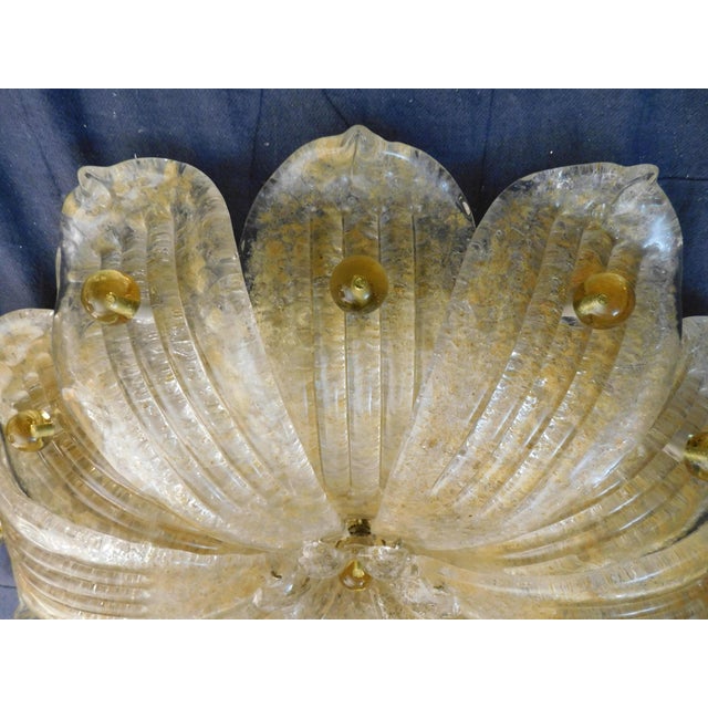 1960s 20th Century Amber Graniglia Murano Flush Mount For Sale - Image 5 of 8