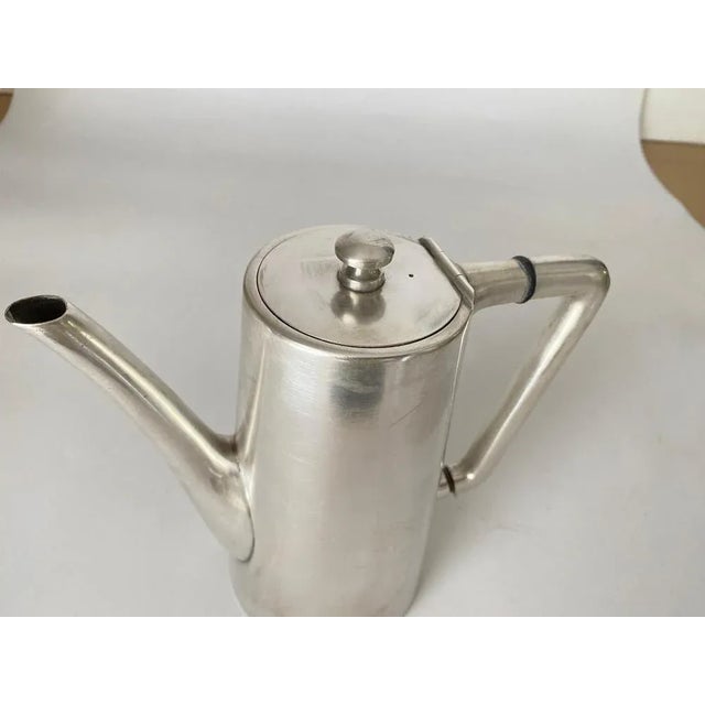 Metal 20th Century English Silvered Metal Coffee Pot For Sale - Image 7 of 12