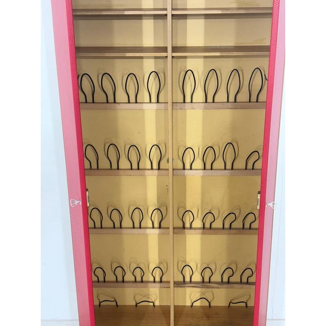 Mid-Century Red Shoe Cabinet For Sale - Image 3 of 11