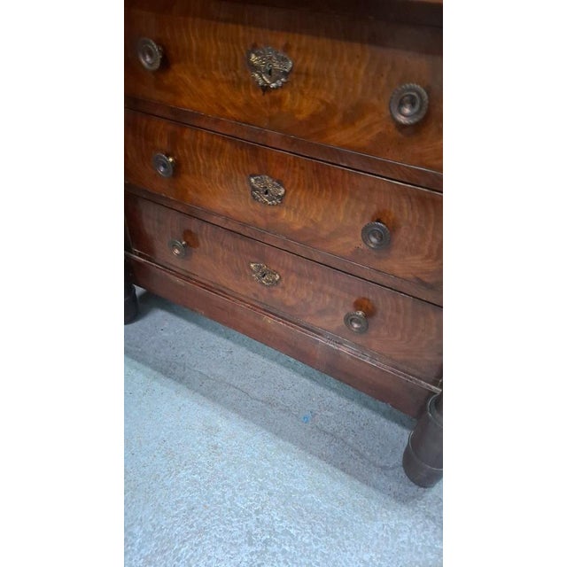Wood Empire-Style Mahogany Chest of Drawers, 1860 For Sale - Image 7 of 9