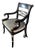 Ebony and Gilt Armchair in Grey Velour Fabric by Kindel Furniture For Sale