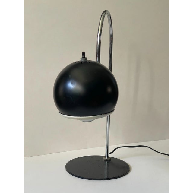 Vintage Black & Chrome Orb Table Lamp For Sale In Jacksonville, FL - Image 6 of 12