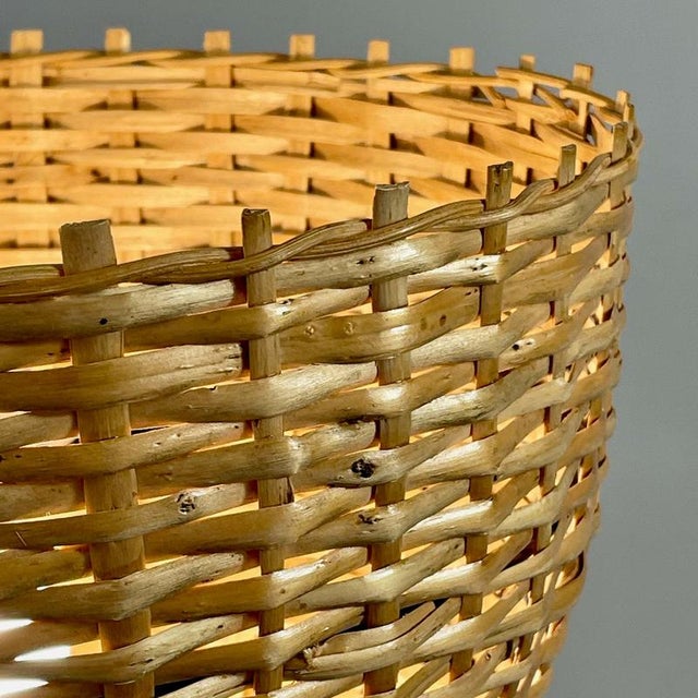 Mid-Century Rattan and Brass Pendant Light, Sweden, 1950s For Sale - Image 12 of 18