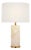 AERIN by Visual Comfort Signature Lineham 16" Cordless Accent Lamp in Alabaster with Linen Shade For Sale
