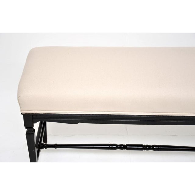Late 19th Century Antique Victorian Ebonised Bench, 1890s For Sale - Image 5 of 9