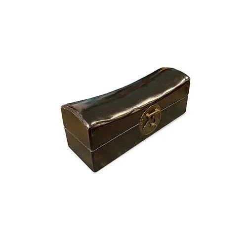 Chinese Early 21st Century Black Saddle Shape Jewelry Box For Sale - Image 3 of 5