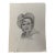 1940s Original Signed Graphite Illustration of Smiling Child in Bonnet, 11 × 8.5 In. For Sale