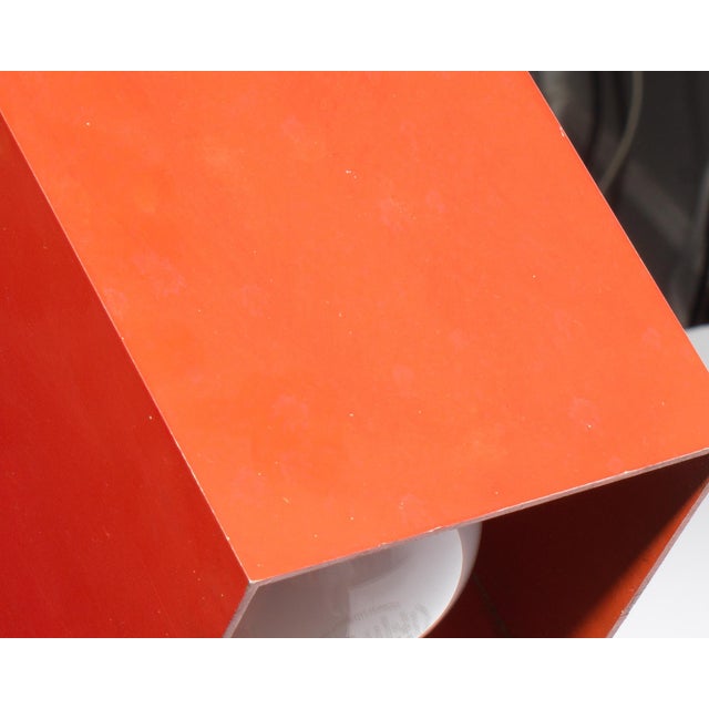 Metal Mid 20th Century Chrome Red Box Shade Floor Lamp by Robert Sonneman for George Kovacs For Sale - Image 7 of 9