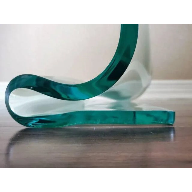 Metal Mary Shaffer Slumped Glass & Bronze Sculpture "From Cube #9" Signed For Sale - Image 7 of 10