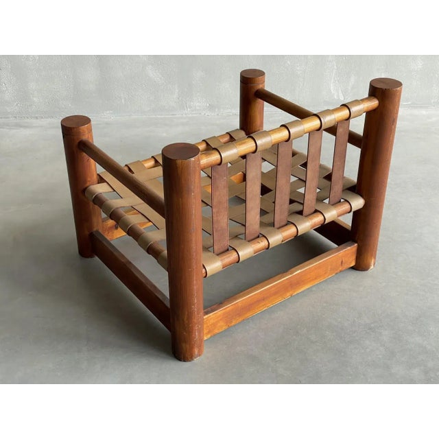 Brown Mid-Century Chair attributed to Miguel Fisac For Sale - Image 8 of 11