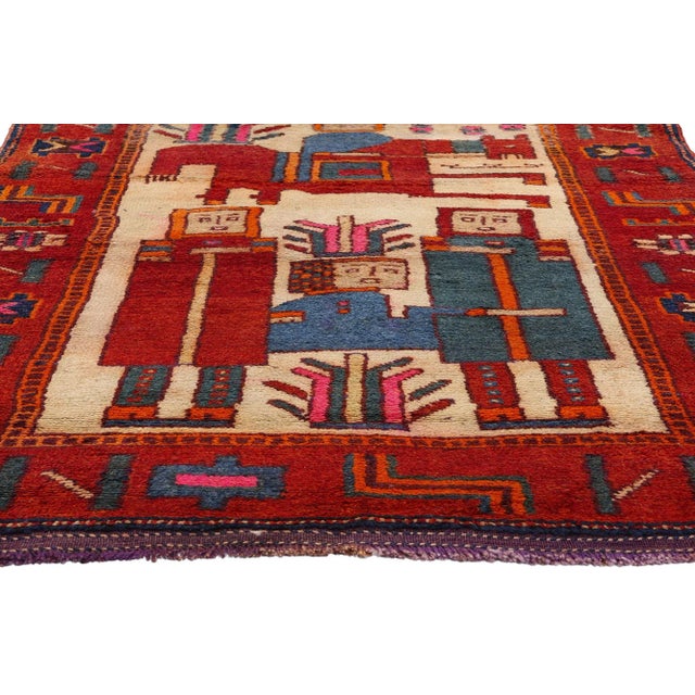 Vintage Kurdish Pictorial Rug - 04'04 X 11'05 For Sale - Image 4 of 9