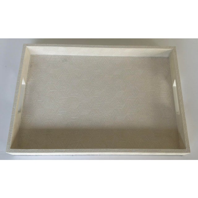 Stylish Made Goods Modern Faux Silk Large Mundrick Tray, showroom floor sample