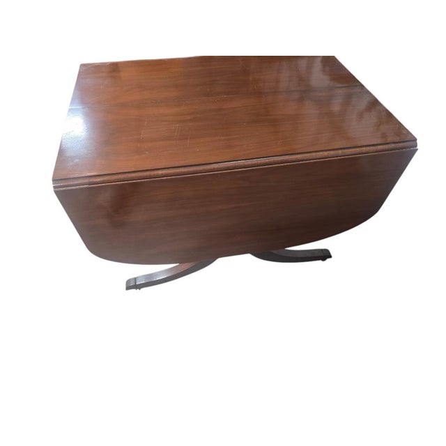 Wood Mid-20th-Century Duncan Phyfe Style Mahogany Drop-Leaf Extension Dining Table For Sale - Image 7 of 10