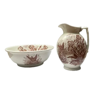 f.w. & Co. Pitcher & Bowl Set 1875-1890- 2 Pieces