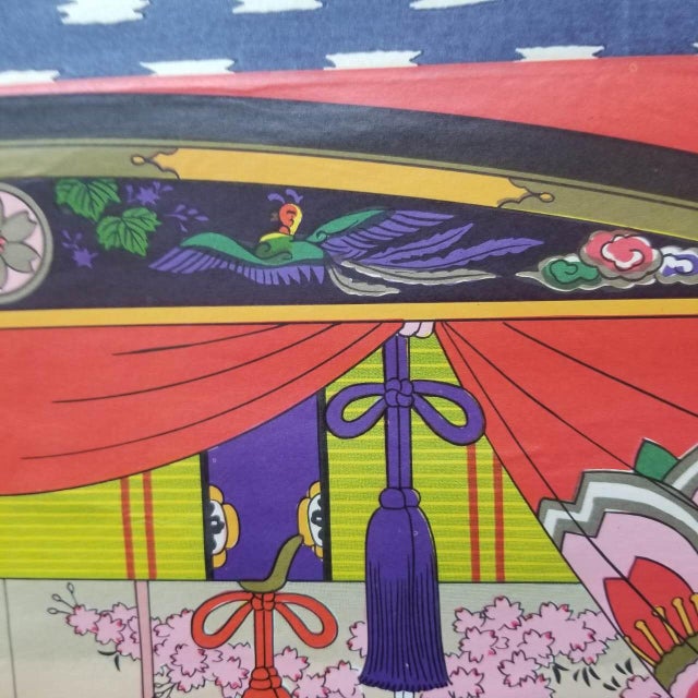 Antique Japanese Hina Matsuri Scroll, Five-Section Format With Lively Figures For Sale - Image 16 of 18