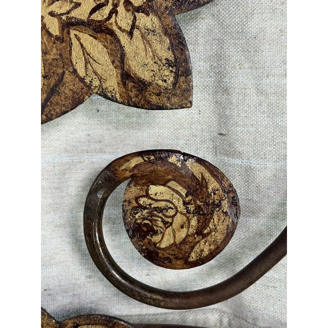 Painted Wrought‑Iron Panels by Slayman Forge — Pair (1995) For Sale - Image 4 of 12
