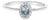 10K White Gold 5X3MM Oval Blue Aquamarine and Diamond Accent Halo Ring (I-J Color, I1-I2 Clarity) - Ring Size 8 For Sale