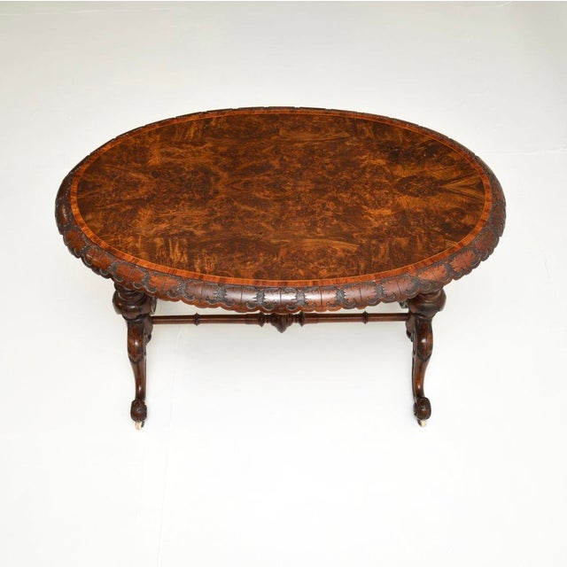 Victorian Burr Walnut Occasional Table, 1860s For Sale - Image 4 of 10