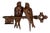 Antique Black Forest Carved Wood Wall Key Holder with Swallow Birds, ca. 1910s For Sale