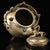 Silvered Bronze Overhead-Handle Teapot — Plum Blossom Branch Relief With Inlaid Stones, Bird-Head Spout For Sale - Image 4 of 9