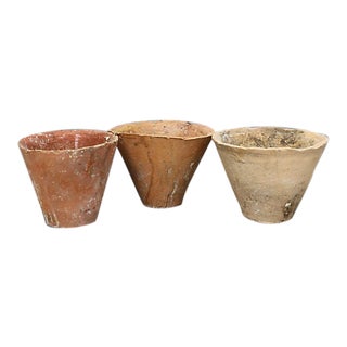 Midcentury French Terra Cotta Herb Garden Pots - Set of 3 For Sale