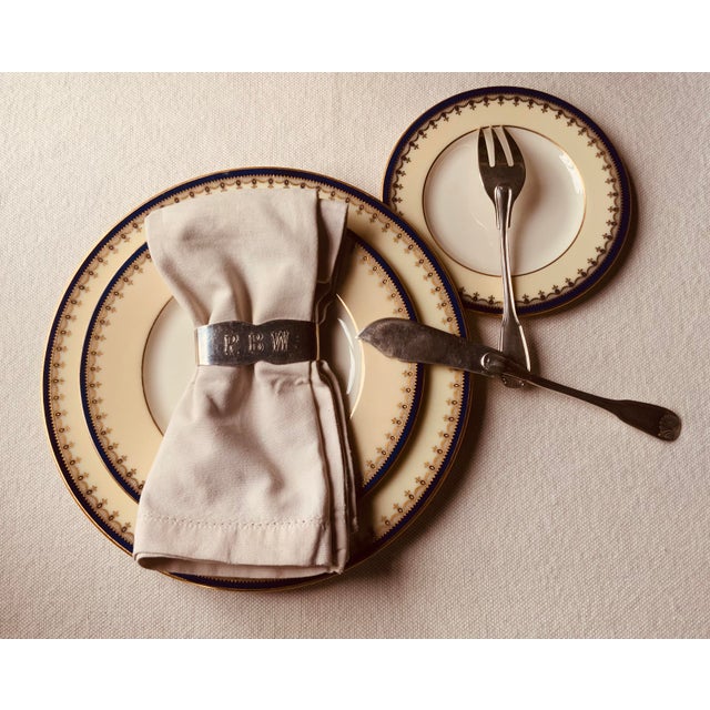 Art Deco Mid-20th Century Sanborns Mexico Sterling Silver Napkin Rings — Engraved Monograms "l.h.w." & "r.b.w.", Nantucket Estate, - a Pair For Sale - Image 3 of 14