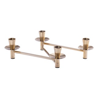 Méduse Expandable 4-Piece Taper Candle Holder Set, Gold For Sale