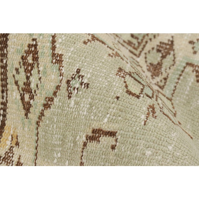 Textile Vintage Turkish Rug in Green With Geometric Pattern & Medallion From Rug & Kilim For Sale - Image 7 of 8