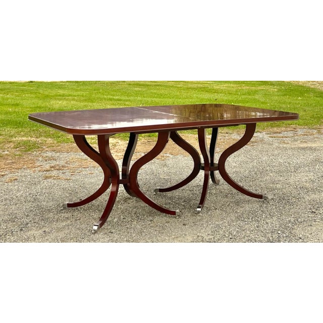 Neoclassical Boiler & Co Rosenau Double Pedestal Dining Table For Sale - Image 3 of 10