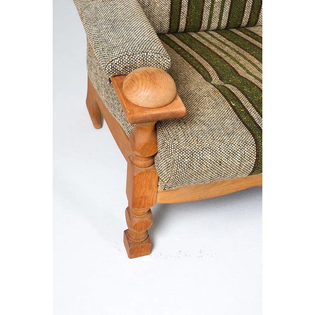 1970s Vintage Danish Modern Sofa Mid Century Oak Frame For Sale - Image 5 of 12