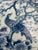 Large vintage TOYO Japan blue and white porcelain decorative charger featuring an intricately rendered peacock surrounded...